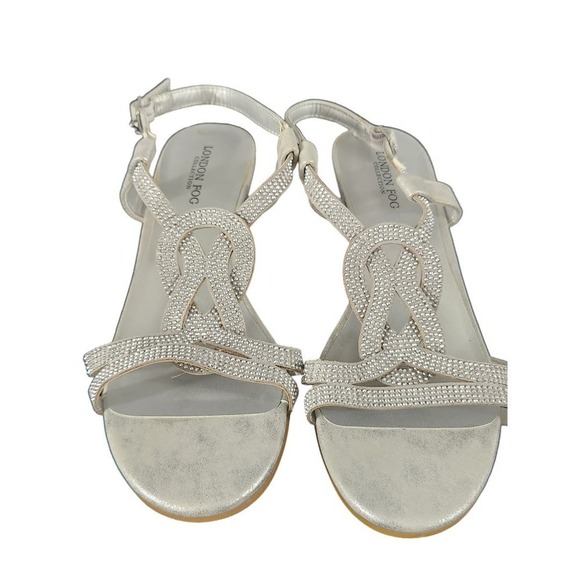 London Fog Shoes - London Fog silver rhinstone sandle wedge size 8 wedding dance dress